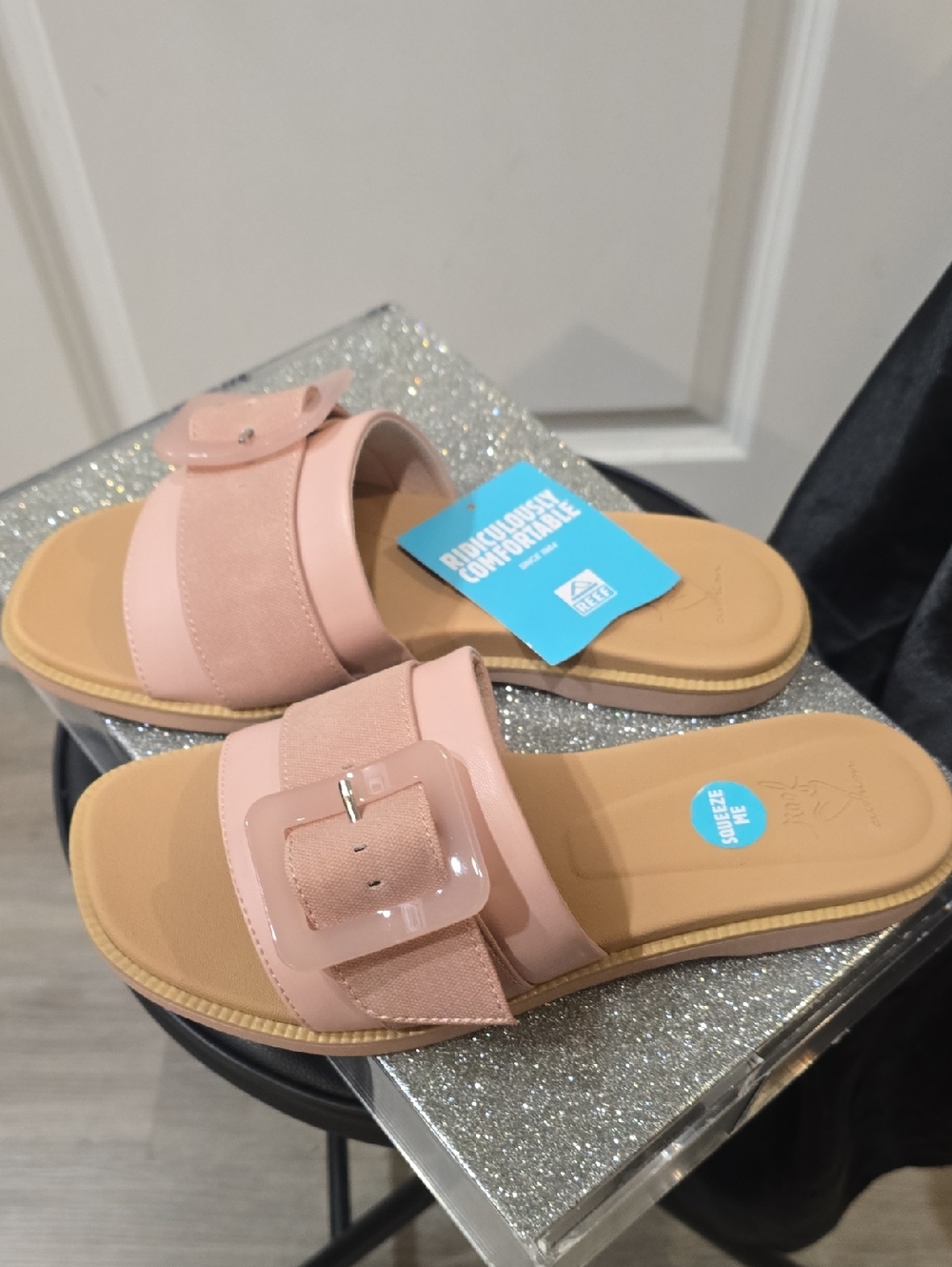 Reef Lana Buckle Slide Sandal- Cameo Rose - Picture 11 of 12
